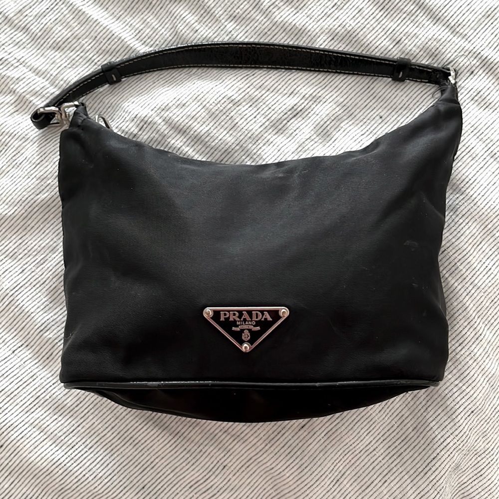 Vintage Prada Hobo Bag. Nylon with leather handle